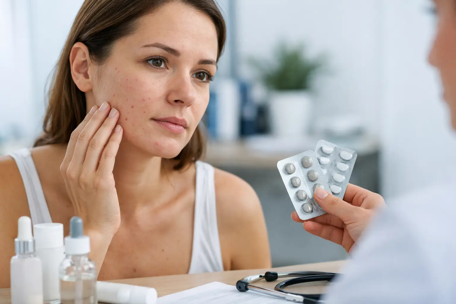 Tratamiento médico para acné adulto